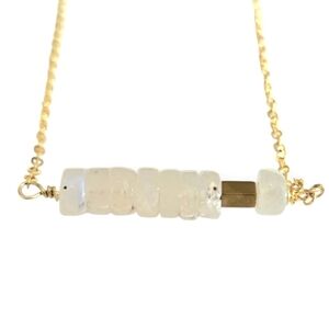 Rainbow MoonStone Heishi 16k Necklace